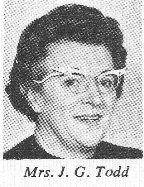 Mrs J G Todd, 4th year 1966